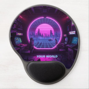 Personalized Cyberpunk Arcade Portal Neon Gel Mouse Pad