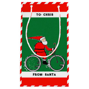 Personalized Cycling Cyclist Christmas Small Gift Bag