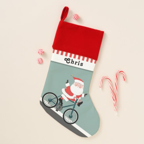 Personalized Cyclist Biking Gift Christmas Stocking