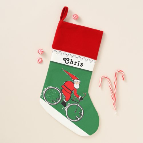 Personalized Cyclist Holiday Gift Christmas Stocking