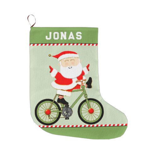 Personalized Cyclist Holiday Gift Large Christmas Stocking