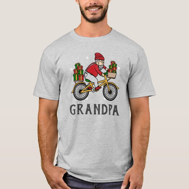 Personalized Cyclist Santa Christmas Family T-Shirt (Front)