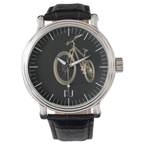 Personalized Cyclist Themed Bicycle Print Watch