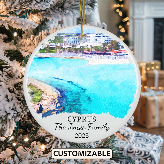 Personalized Cyprus Ornament, Cyprus Gift Ceramic Ornament (Creator Uploaded)