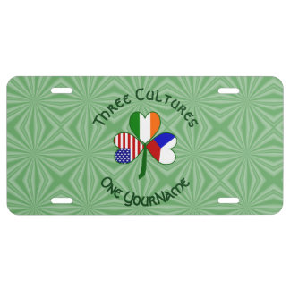  Personalized Czechia Ireland USA Shamrock License Plate