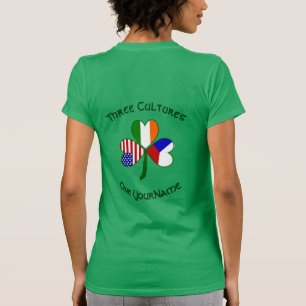 Personalized Czechia Ireland USA Shamrock Women’s T-Shirt