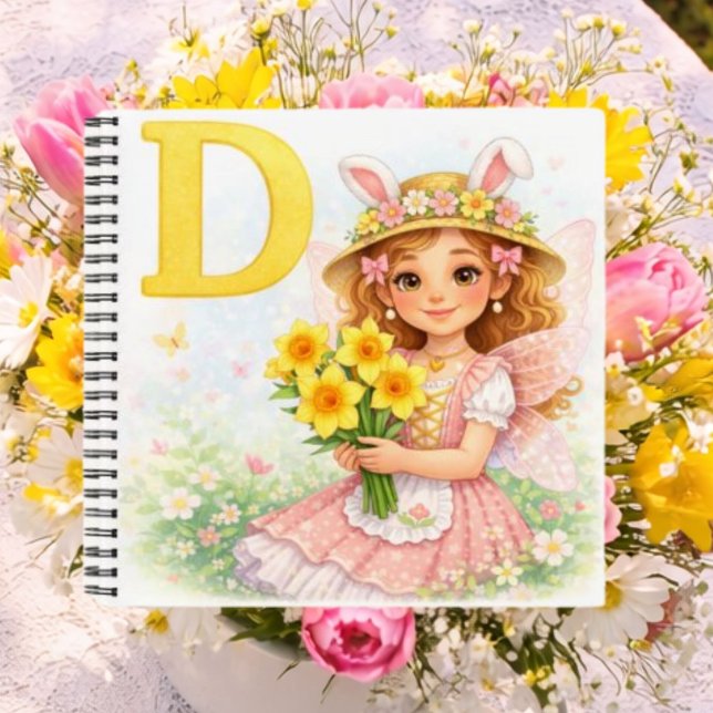 Personalized D Floral Gift for Girls Notebook (Creator Uploaded)