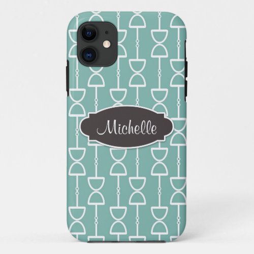 Personalized D Ring Snaffle Horse Bit  Teal iPhone 11 Case