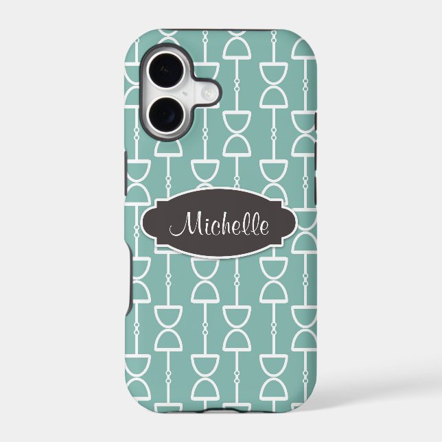 Personalized D Ring Snaffle Horse Bit ~ Teal Iphone Case (Back)