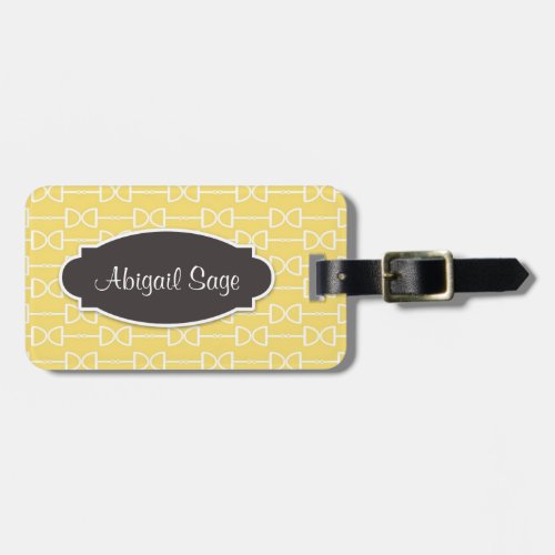 Personalized D Ring Snaffle Horse Bit Yellow Luggage Tag