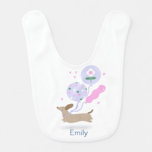 Personalized Dachshund Birthday Party Dog Lover Baby Bib