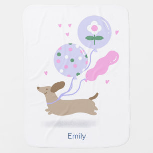 Personalized Dachshund Birthday Party Dog Lover  Baby Blanket