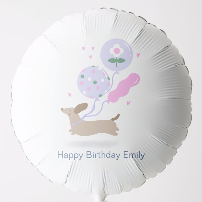 Personalized Dachshund Birthday Party Dog Lover  Balloon (Front)