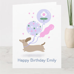 Personalized Dachshund Birthday Party Dog Lover  Card