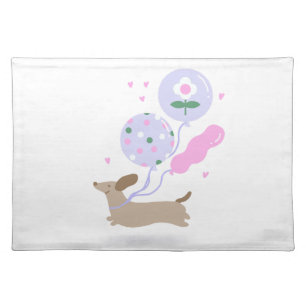 Personalized Dachshund Birthday Party Dog Lover Cloth Placemat