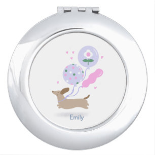 Personalized Dachshund Birthday Party Dog Lover Compact Mirror