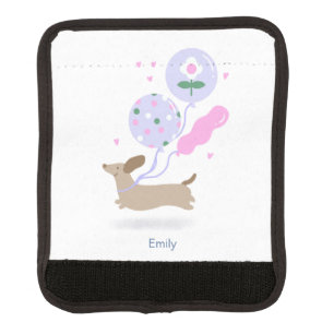 Personalized Dachshund Birthday Party Dog Lover Luggage Handle Wrap