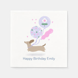 Personalized Dachshund Birthday Party Dog Lover Napkins