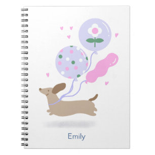 Personalized Dachshund Birthday Party Dog Lover  Notebook