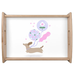 Personalized Dachshund Birthday Party Dog Lover Serving Tray