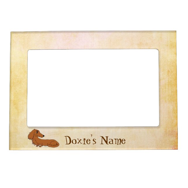 Personalized Dachshund Cartoon Magnetic Picture Frame (Front)