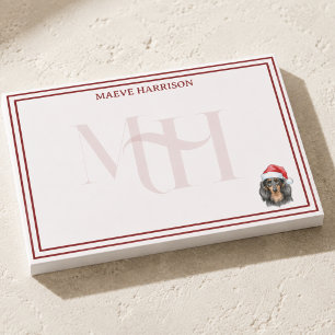 Personalized Dachshund Christmas Custom Monogram Post-it Notes