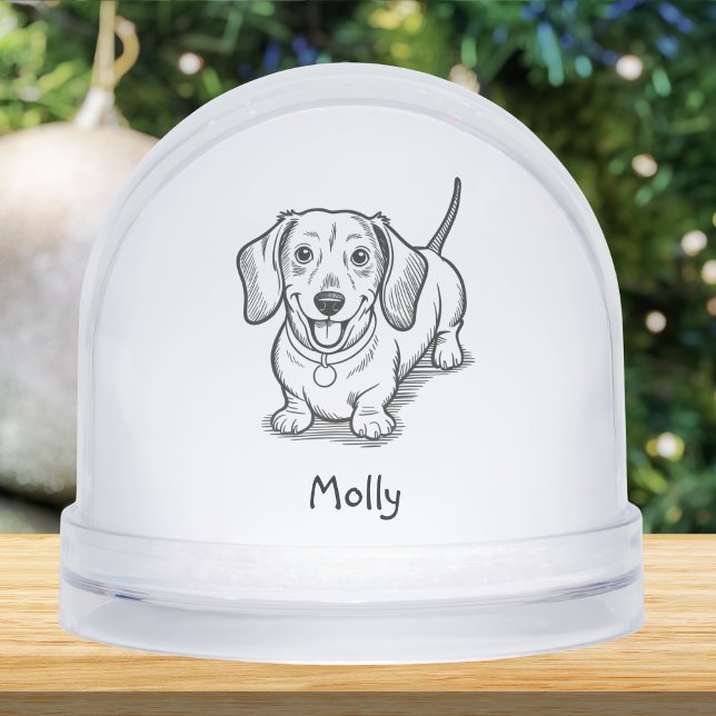 Personalized Dachshund Dog Christmas Snow Globe (Creator Uploaded)