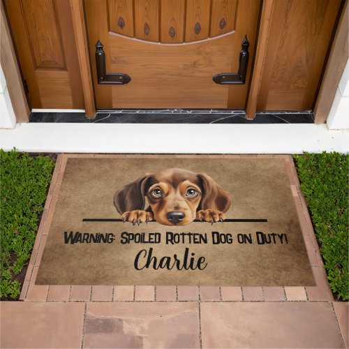 Personalized Dachshund Dog Doormat