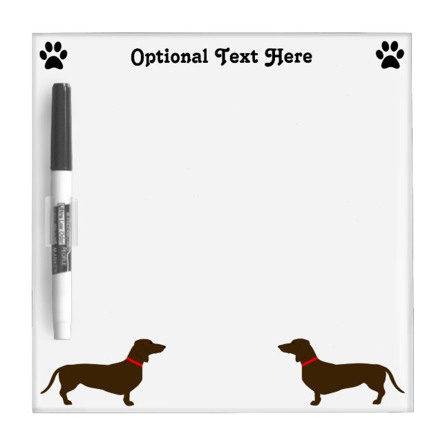 Personalized Dachshund Dog Dry Erase Board (Front)
