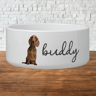 Personalized Dachshund Dog Food Bowl