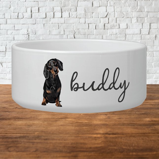 Personalized Dachshund Dog Food Bowl (Creator Uploaded)