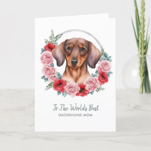  Personalized Dachshund Dog Mom Mother's Day Holiday Card
