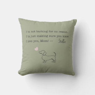 Personalized Dachshund Dog Mom Photo & Name Throw Pillow