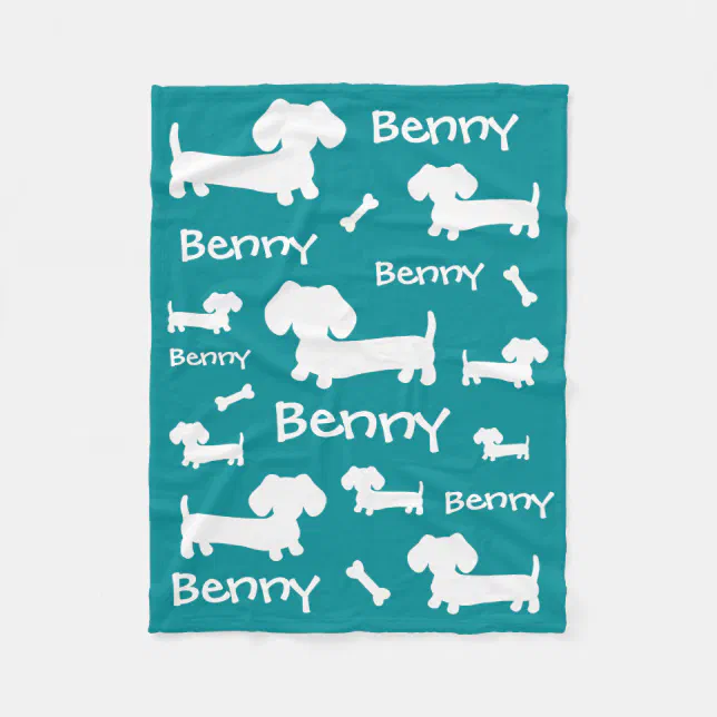 Personalized Dachshund Fleece Blanket for Doxies Zazzle