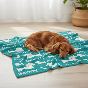 Personalized Dachshund Fleece Blanket for Doxies