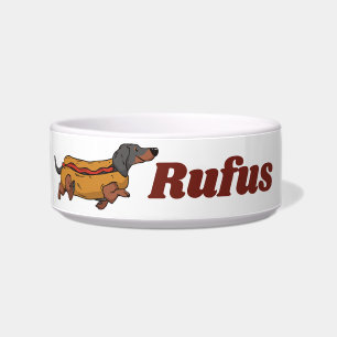 Personalized Dachshund Hotdog Dog Lover Custom Bowl