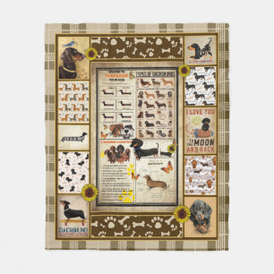 Personalized Dachshund Knowledge Beautiful Gift Fleece Blanket