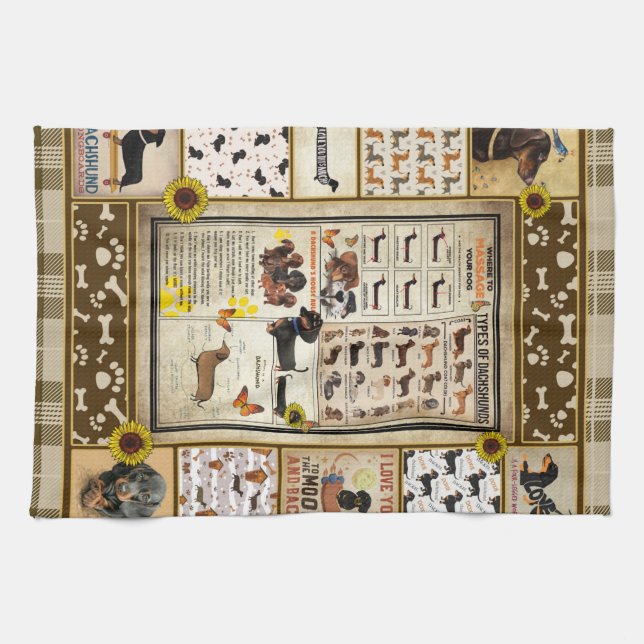 Personalized Dachshund Knowledge Beautiful Gift Kitchen Towel (Horizontal)