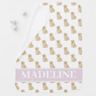 Personalized Dachshund (Long Haired, Cream Fawn) Baby Blanket