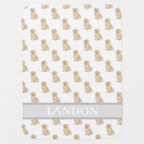 Personalized Dachshund Long Haired Cream Fawn Baby Blanket