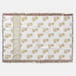 Personalized Dachshund (Long Haired, Cream Fawn) Throw Blanket