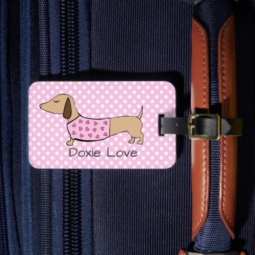 Personalized Dachshund Luggage Tag for Travel