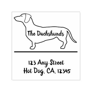 Personalized Dachshund Profile Rubber Stamp