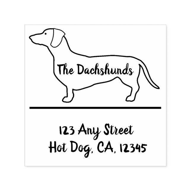 Personalized Dachshund Profile Rubber Stamp (Design)