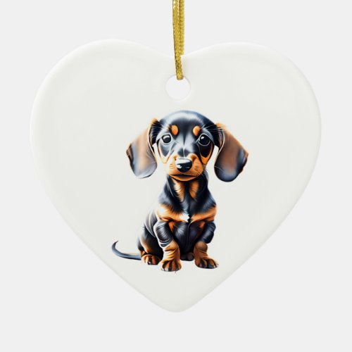 Personalized Dachshund Puppy Ceramic Ornament