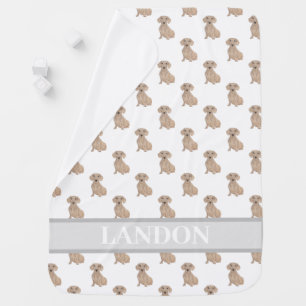 Personalized Dachshund (Smooth, Red) Baby Blanket