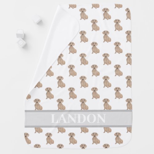 Personalized Dachshund Smooth Red Baby Blanket