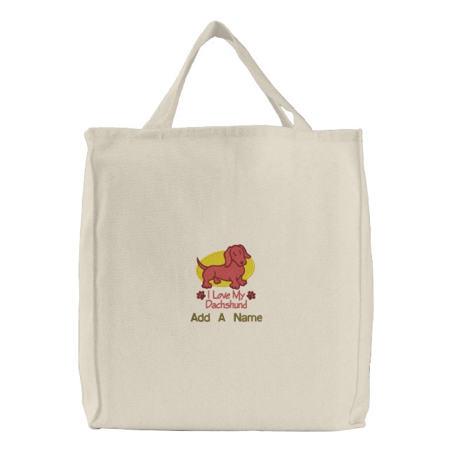 Personalized Dachshund Tote Bag (Front)