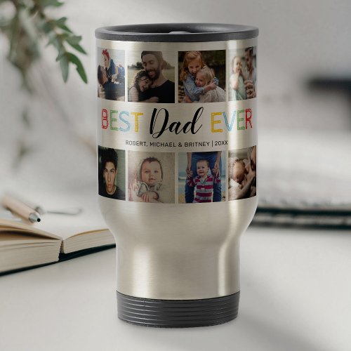 Personalized Dad 8 Photo Travel Mug