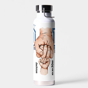 Personalized DAD and child fist bump Water Bottle